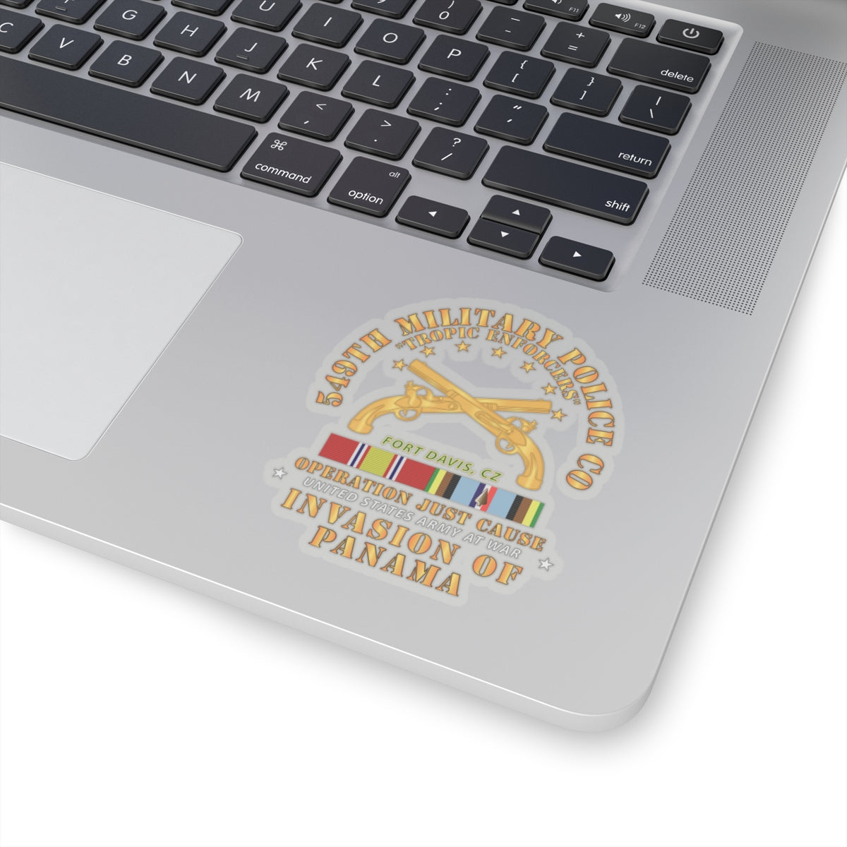 Kiss-Cut Stickers - Just Cause - 549th Military Police Co - Ft Davis, CZ w Svc Ribbons