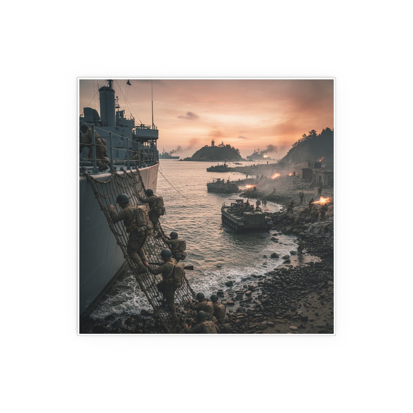 Indoor and Outdoor Silk Posters - Inchon Landing - Korean War