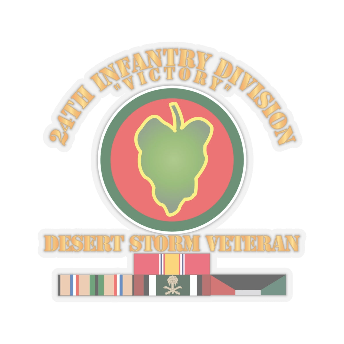 Kiss-Cut Stickers - 24th Infantry Division - Desert Storm Veteran X 300