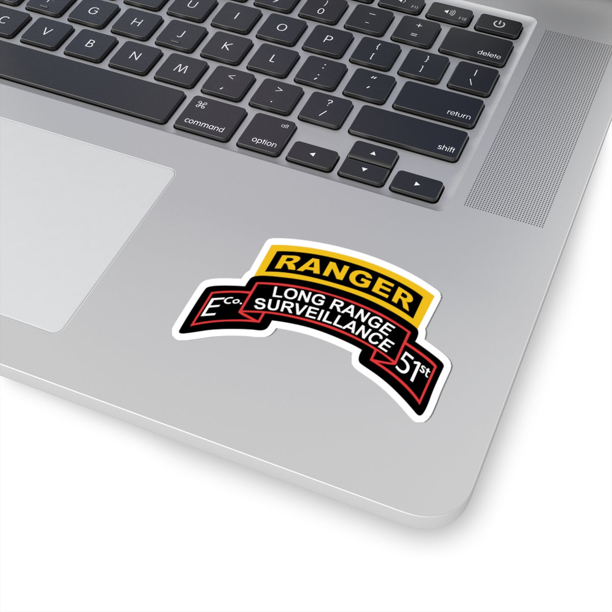 Kiss-Cut Stickers - Airborne Ranger - E Company- 51st Infantry (Ranger) w Ranger Tab