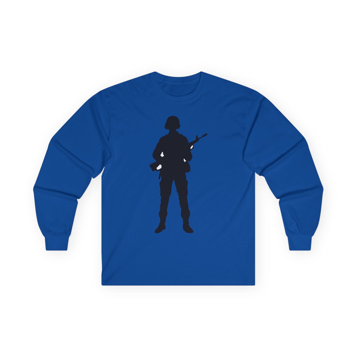 Unisex Ultra Cotton Long Sleeve Tee - Army - Soldier - Silhouette X 300