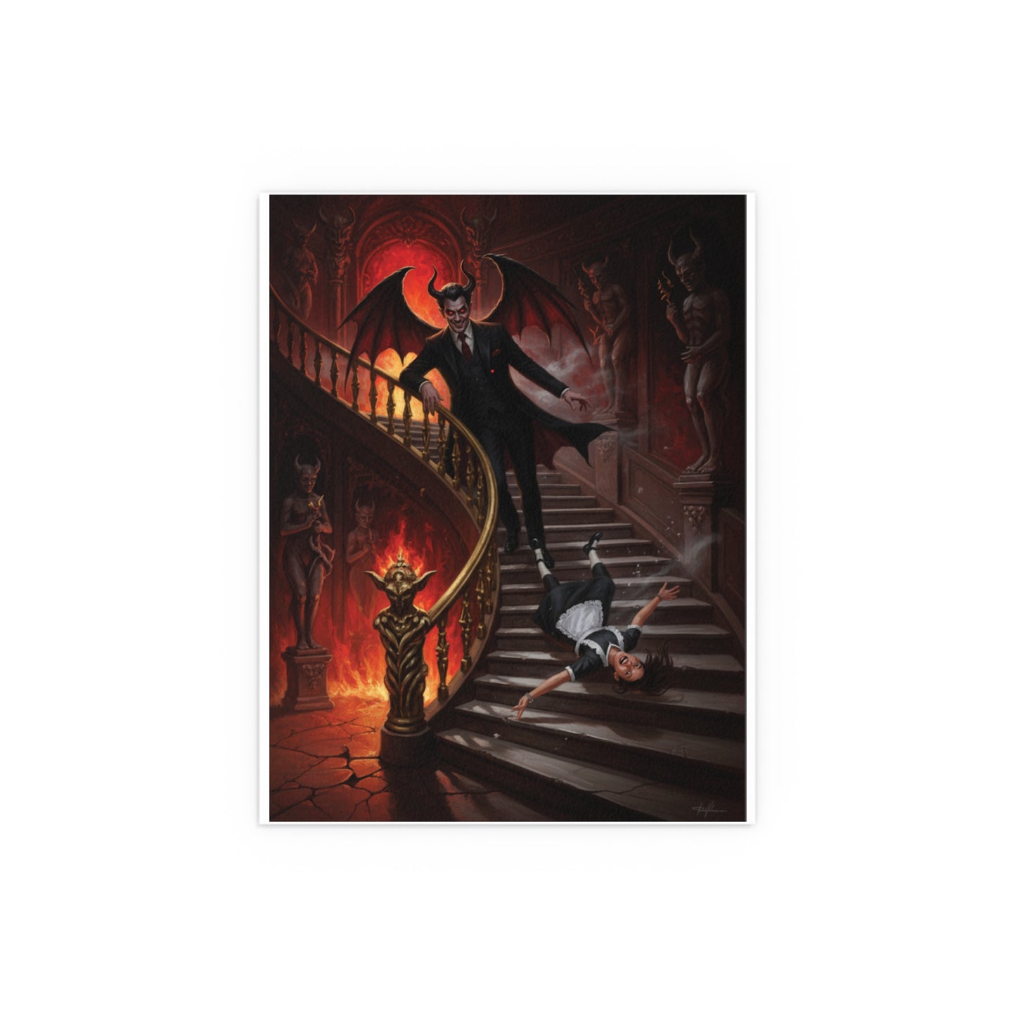 Indoor and Outdoor Silk Posters - devil and maid