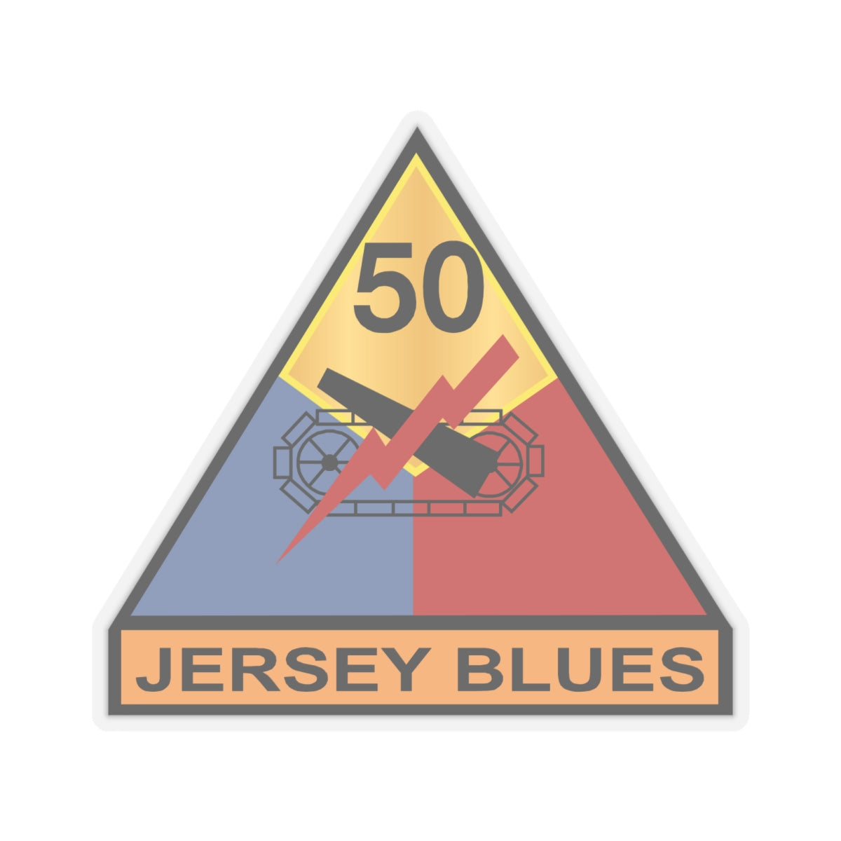 Kiss-Cut Stickers - 50th Armored Division - Jersey Blues wo Txt