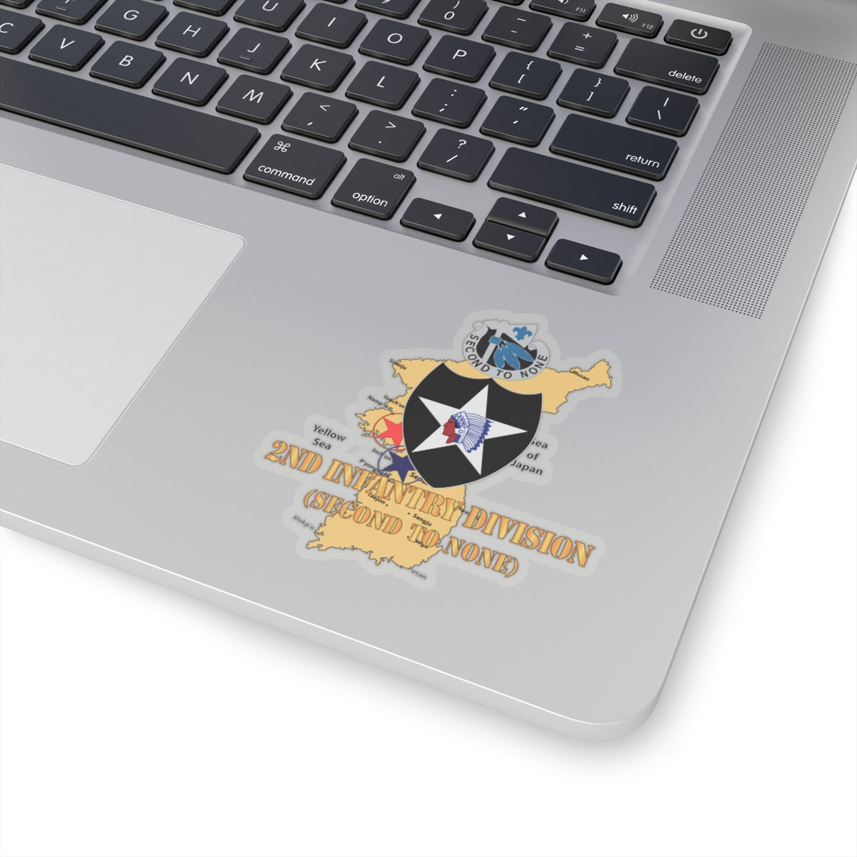 Kiss-Cut Stickers - Korea Map - 2nd Infantry Div - Second to None