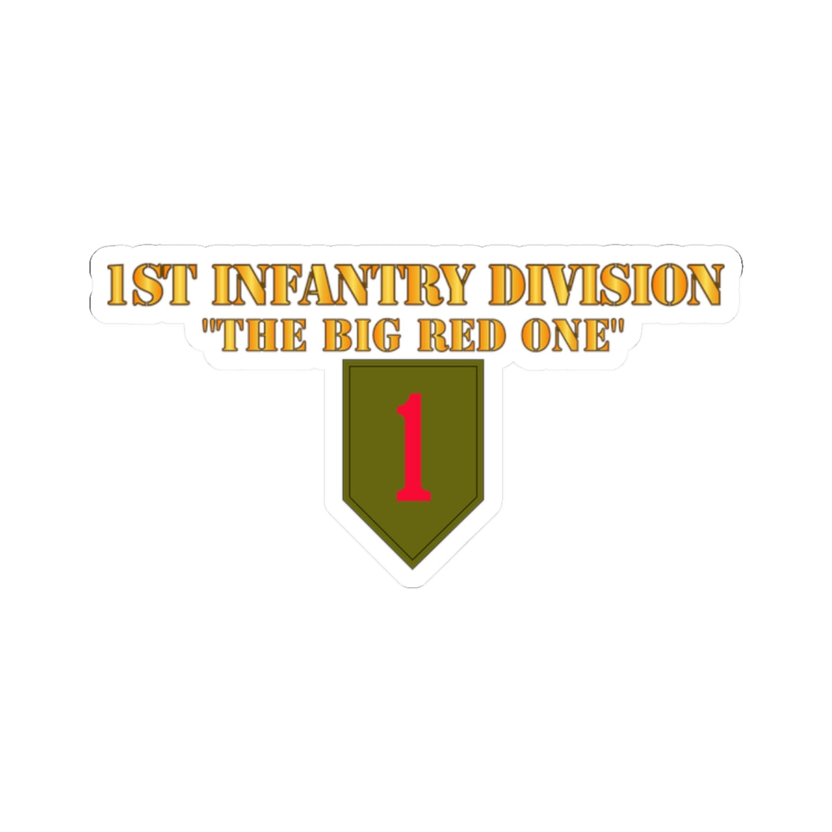 Kiss-Cut Stickers - 1st Infantry Division - Big Red One - Hat