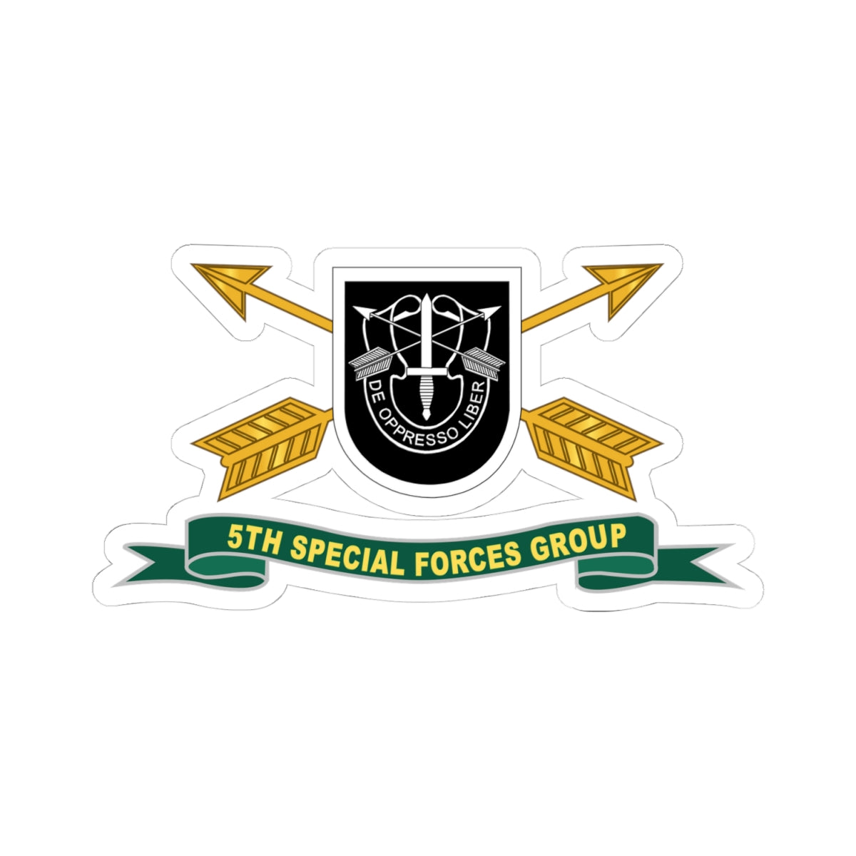 Kiss-Cut Stickers - 5th Special Forces Group - Flash w Br - Ribbon X 300