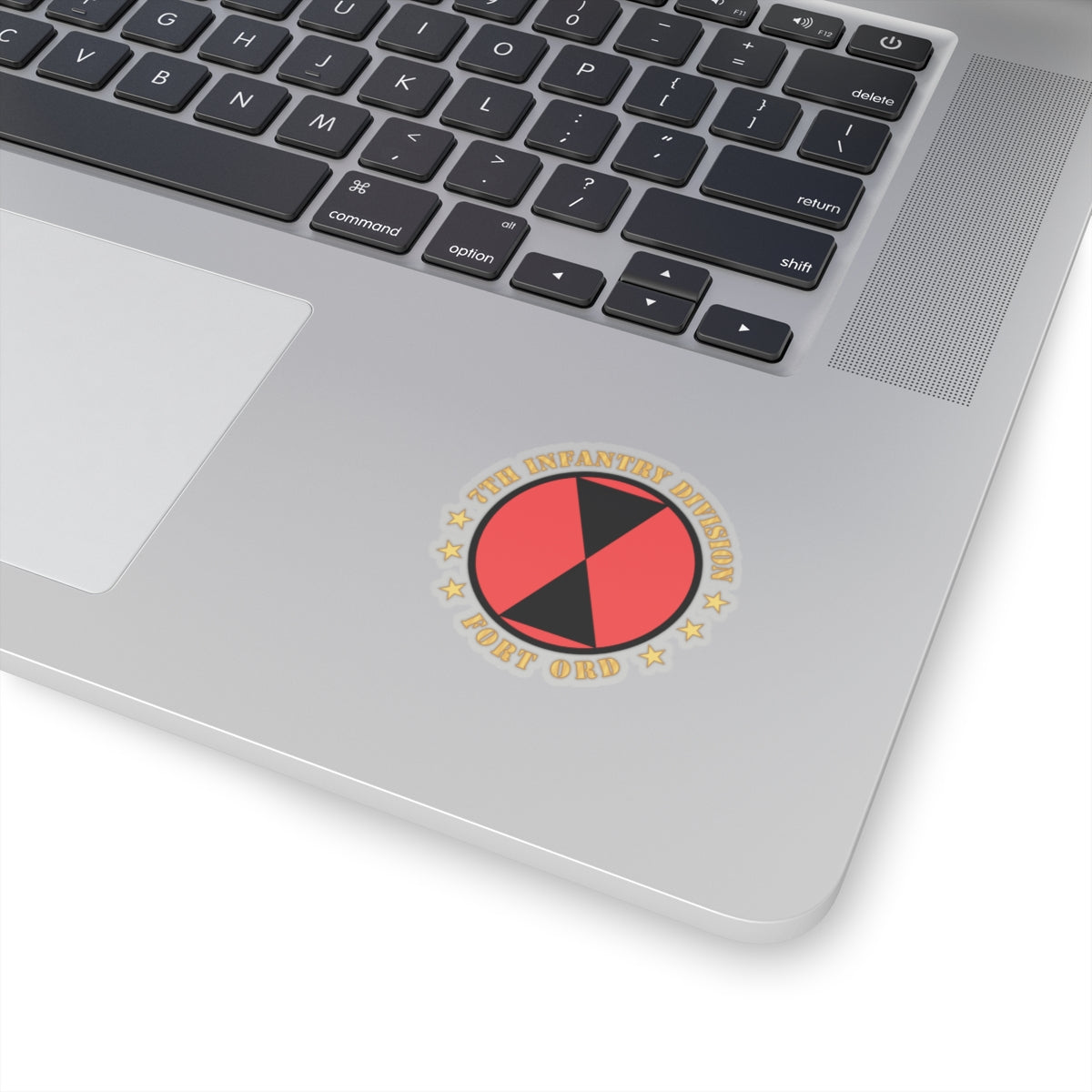 Kiss-Cut Stickers - 7th Infantry Division - Fort Ord wo BkGrd