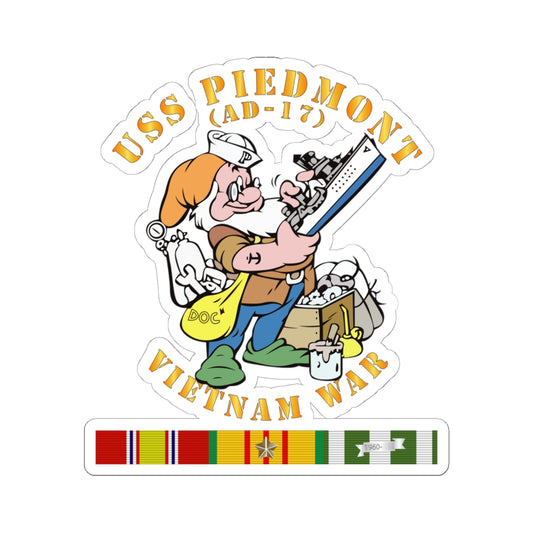 Kiss-Cut Stickers - USS Piedmont (AD-17) w VN SVC - Vietnam War