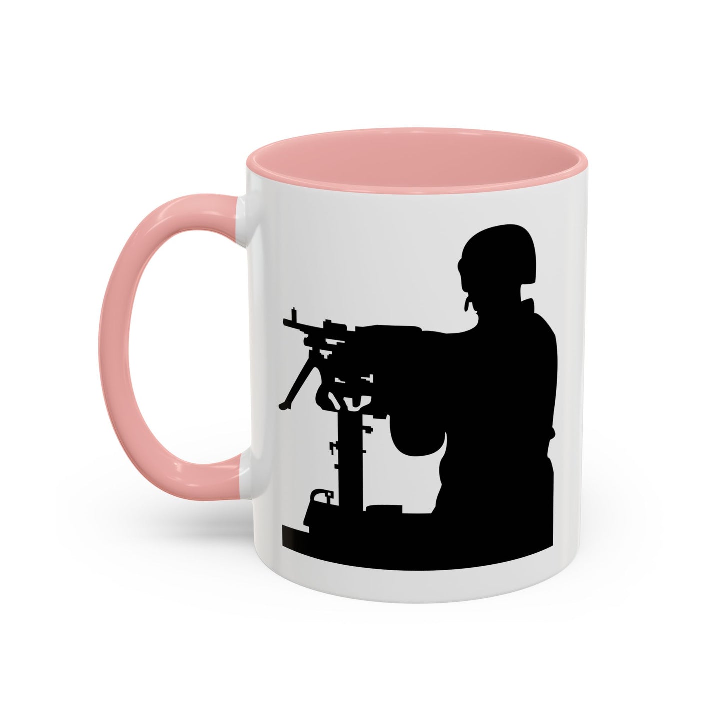 Accent Coffee Mug (11oz & 15oz) - Army - Soldier - MG Vehicle Mounted - Silhouette X 300