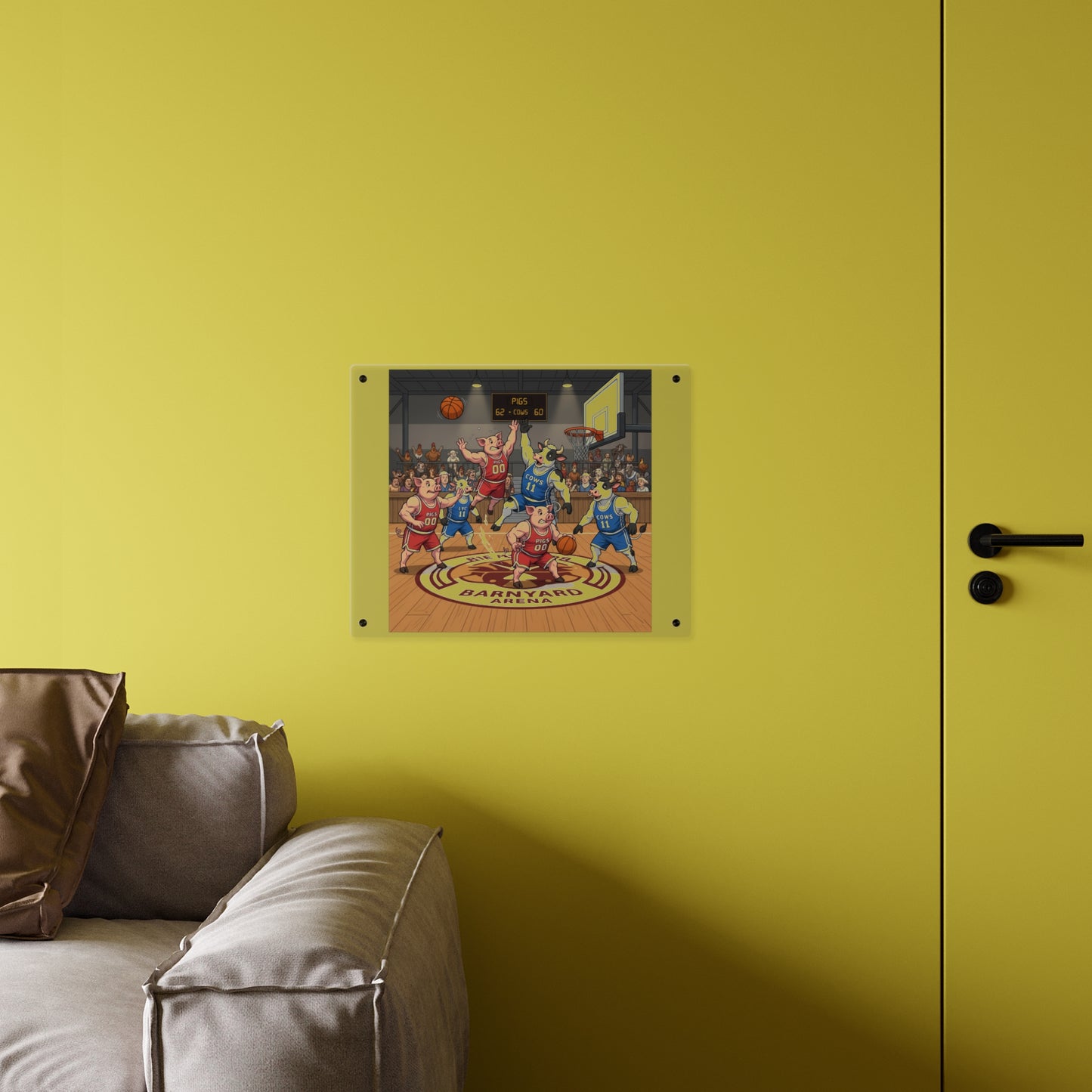 Acrylic Wall Art Panel - Pigs vs Cows