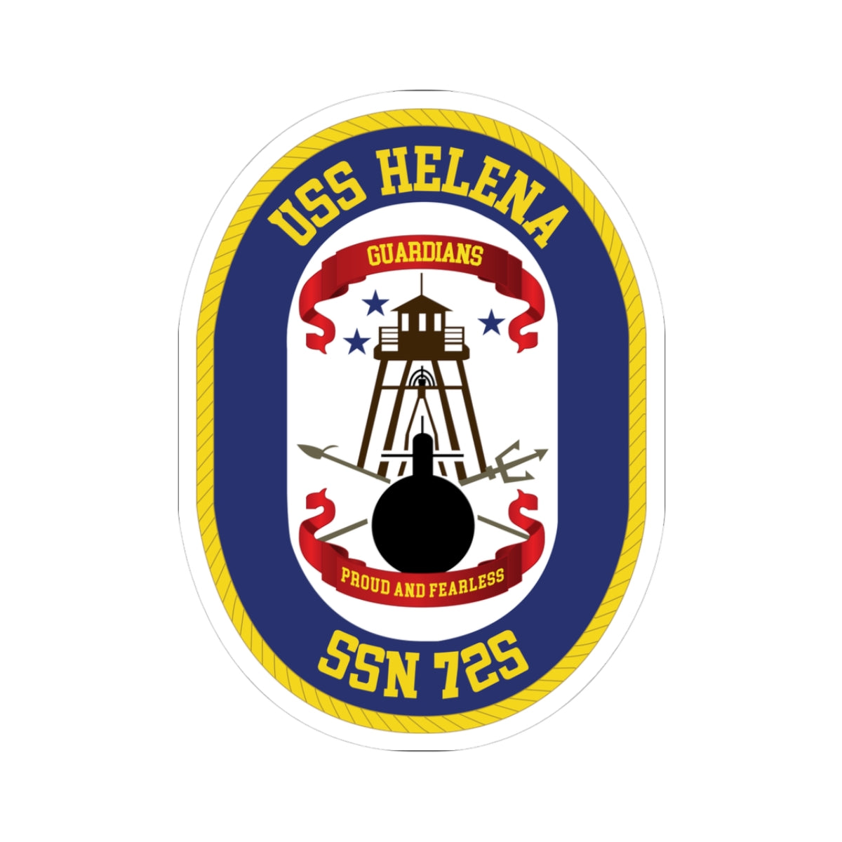 Kiss-Cut Stickers - Navy - USS Helena (SSBN 725) wo Txt