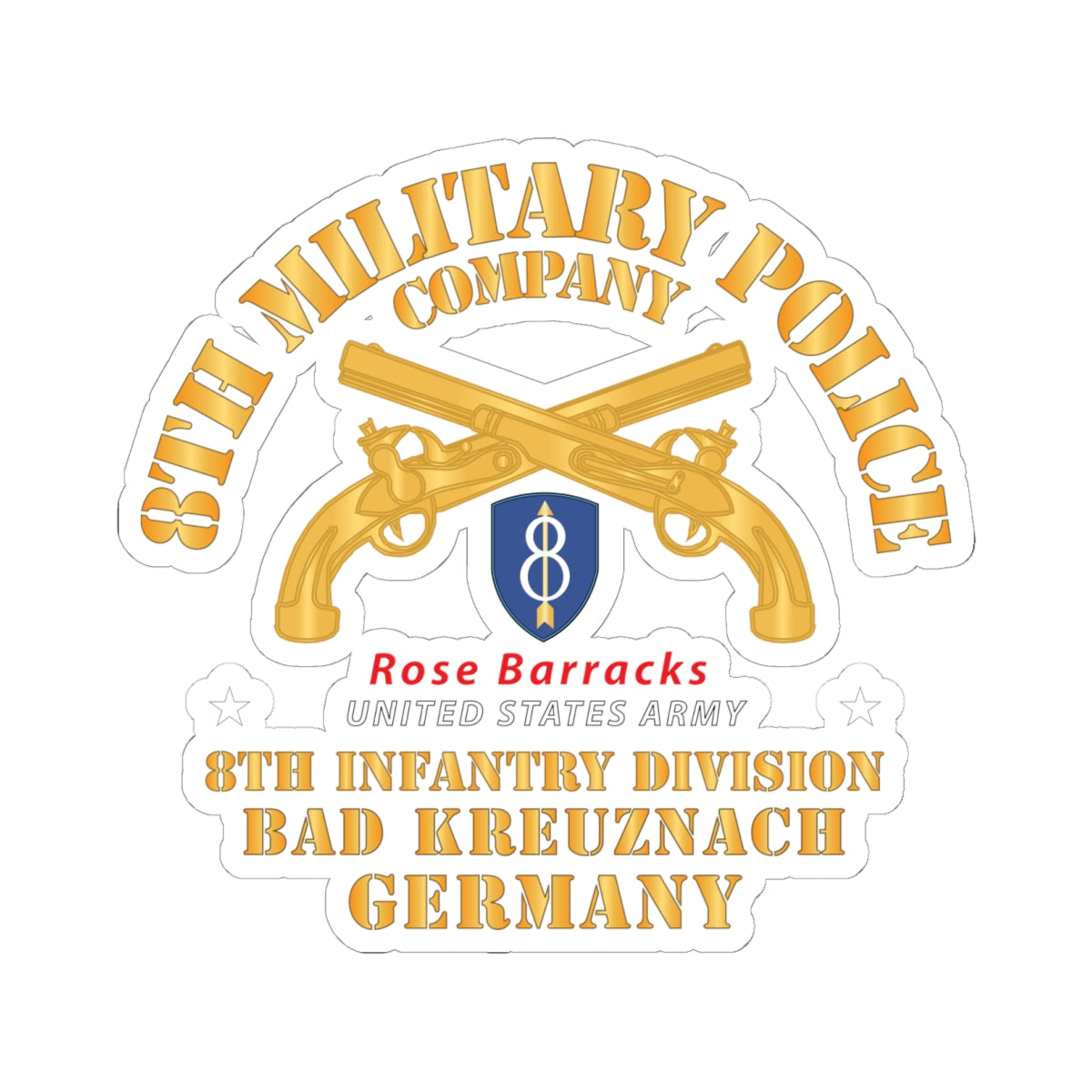 Kiss-Cut Stickers - 8th MP Company - 8th ID - Bad Kreuznach Germany