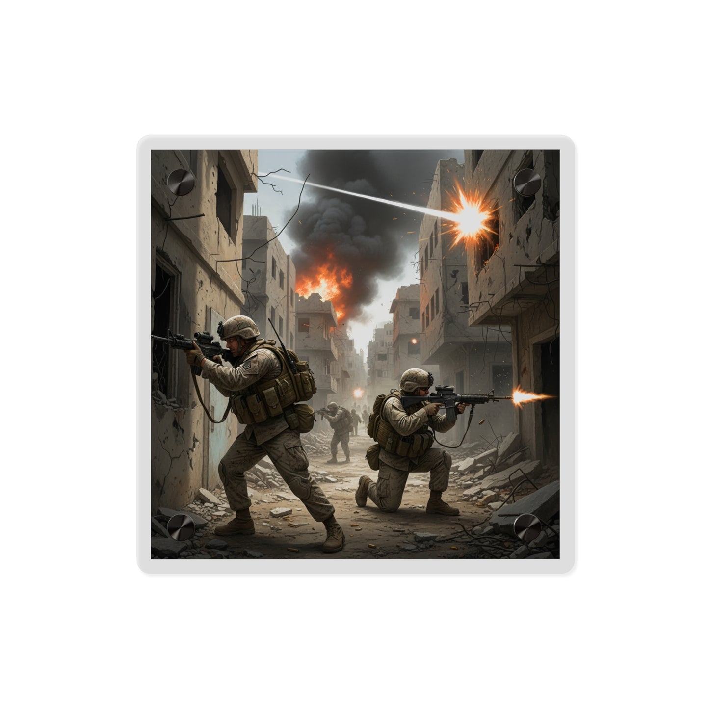 Acrylic Wall Art Panel - Marines in  the 2nd Battle of Fallujah