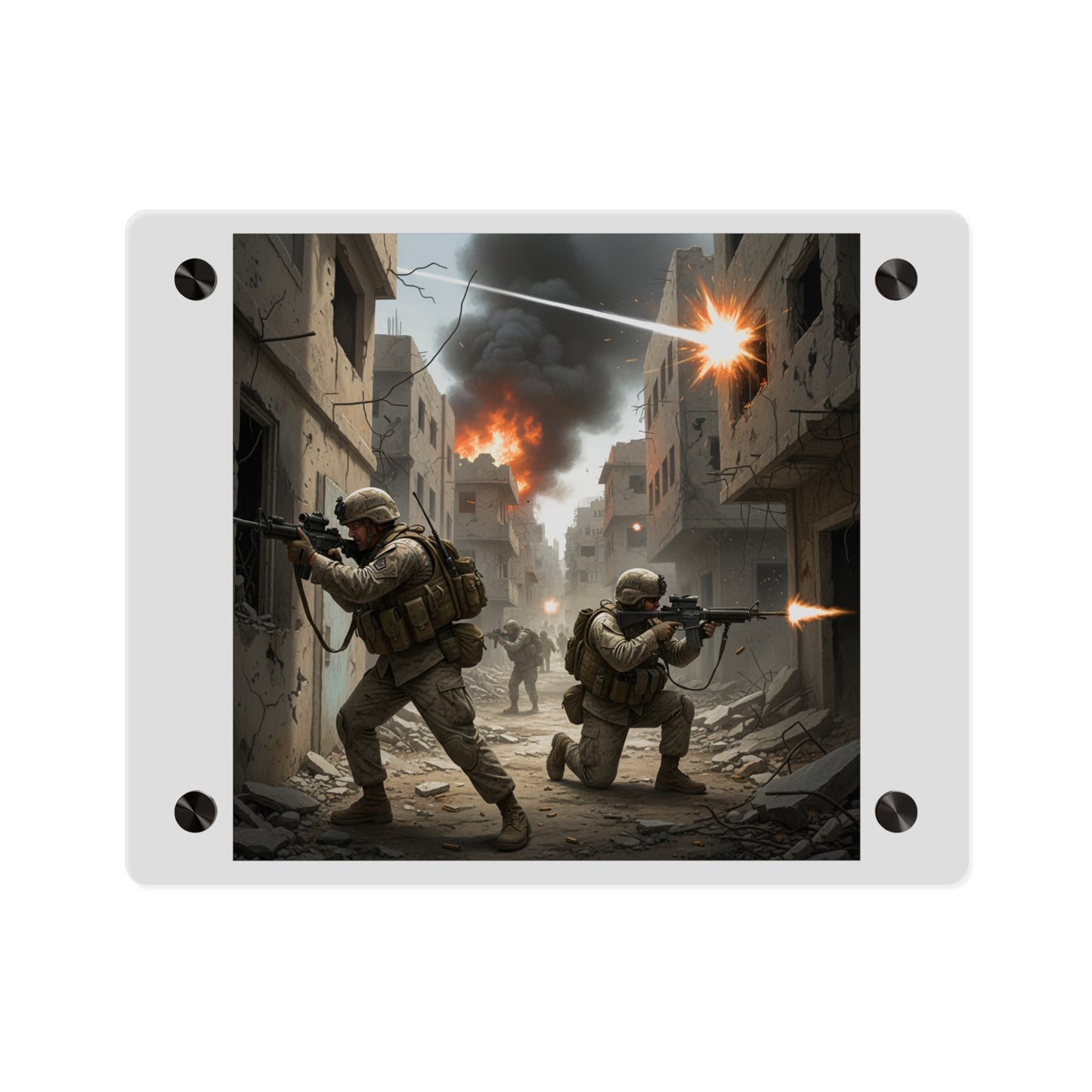 Acrylic Wall Art Panel - Marines in  the 2nd Battle of Fallujah