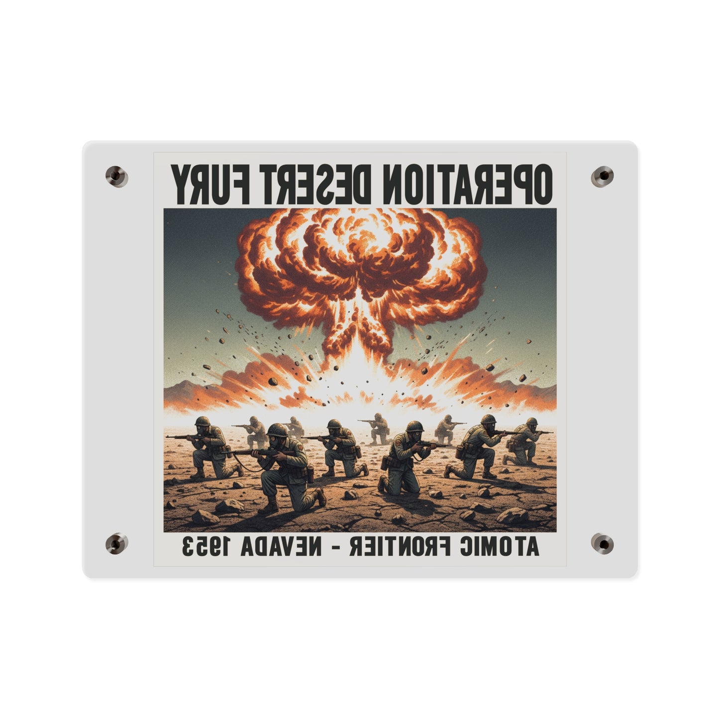 Acrylic Wall Art Panel - Atomic Testing in Nevada Desert Operation Fury