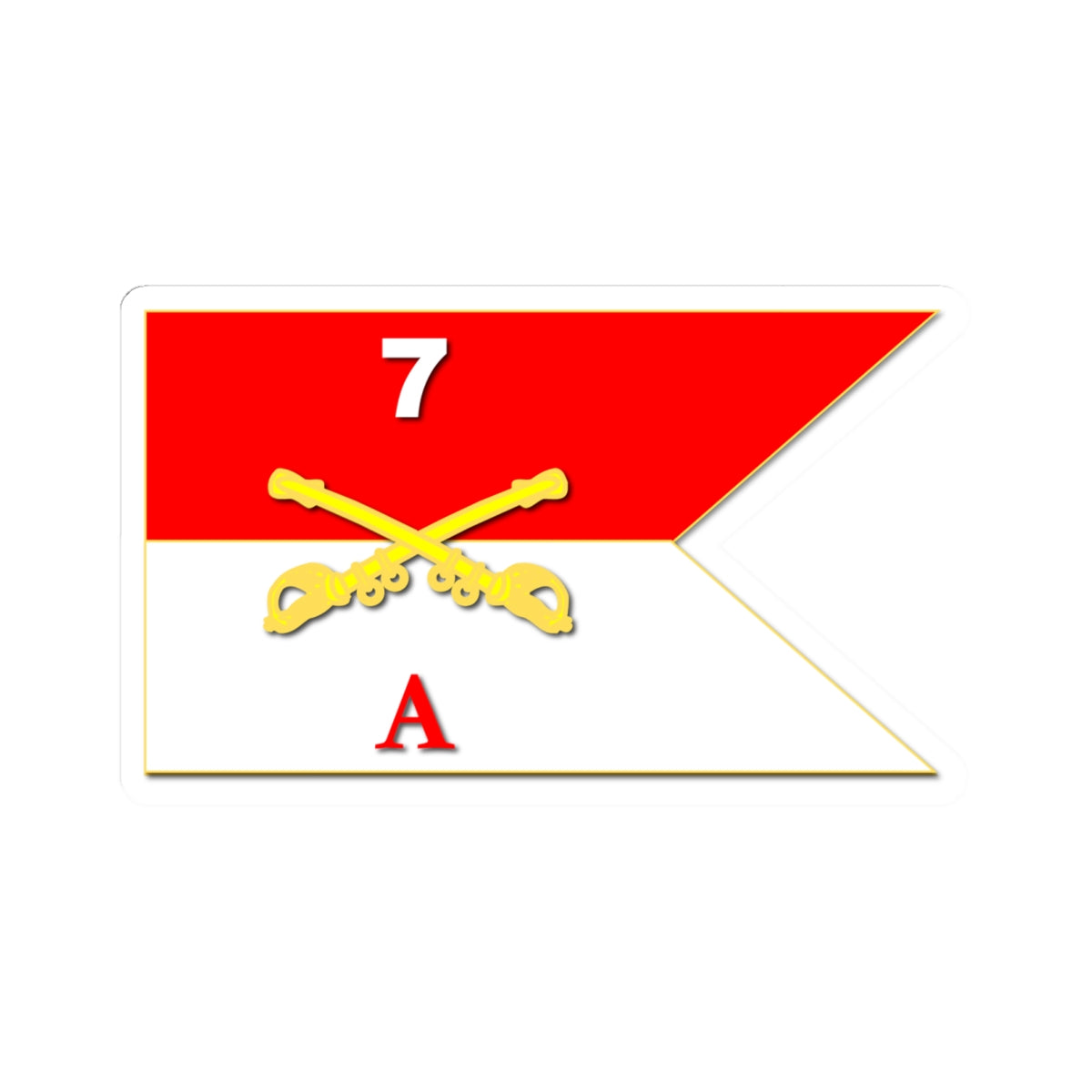 Kiss-Cut Stickers - A Co Guidon - 7th Cavalry