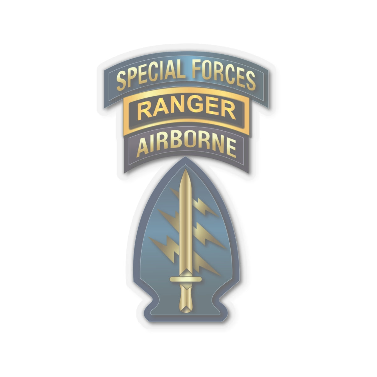 Kiss-Cut Stickers - SOF - Special Forces - Ranger -SSI V1