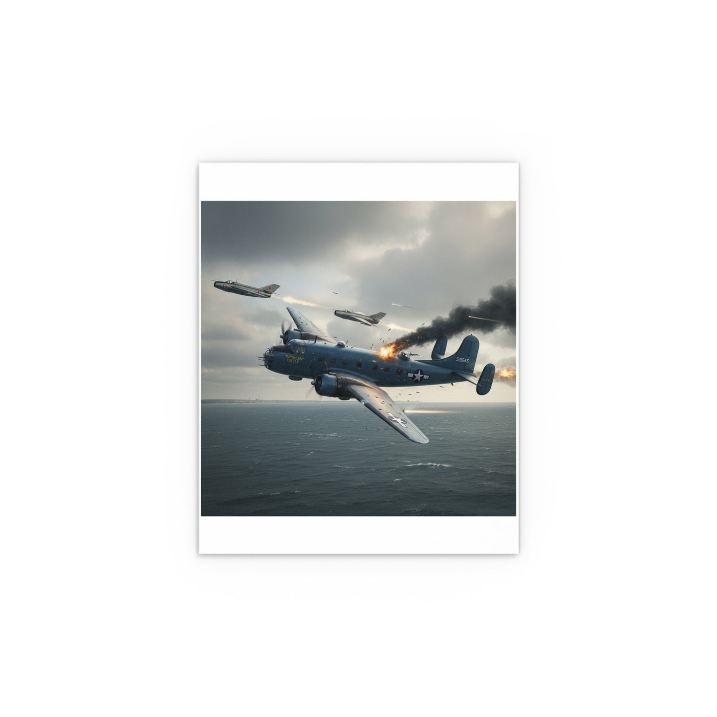 Indoor and Outdoor Silk Posters - April 8, 1950, Baltic Sea - Latvia Soviet fighters shot down a U.S. Navy PB4Y-2 - Liberator - Cold War