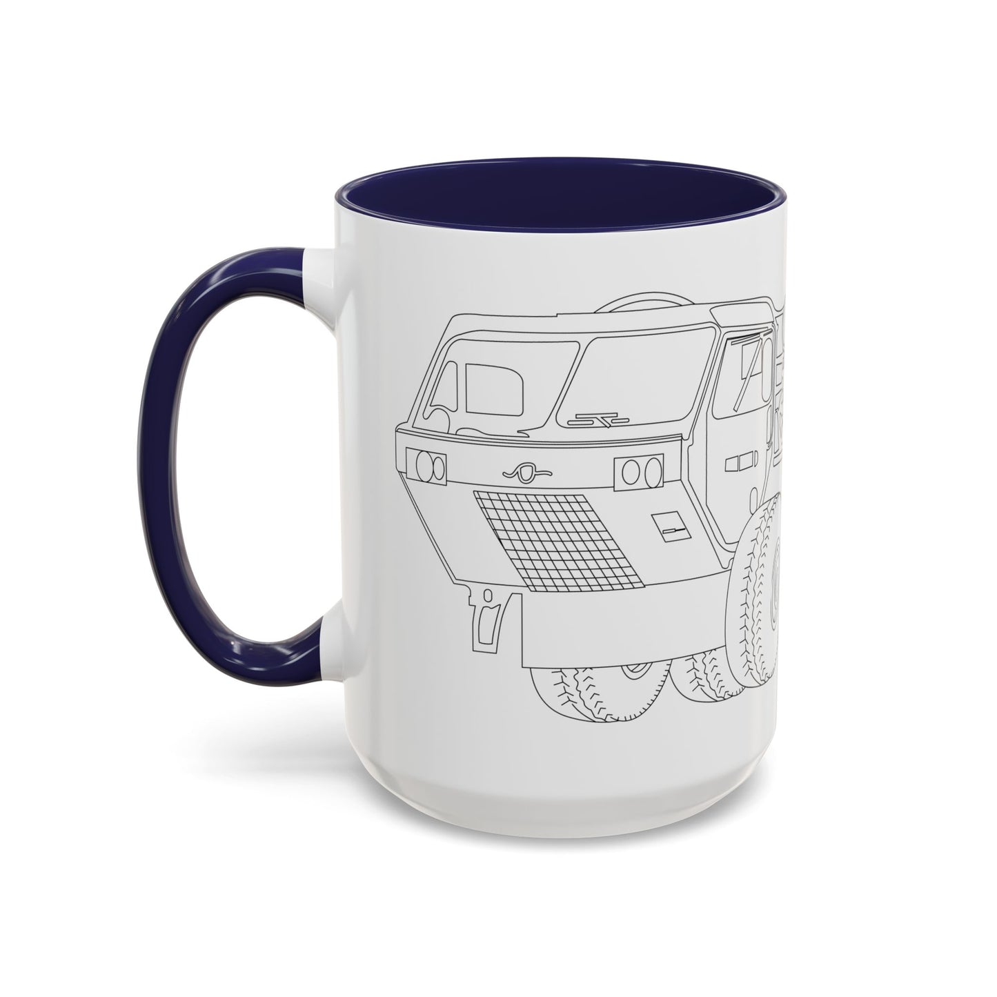 Accent Coffee Mug (11oz & 15oz) - Vehicle - Fuel Truck - Front Left Oblique X 300
