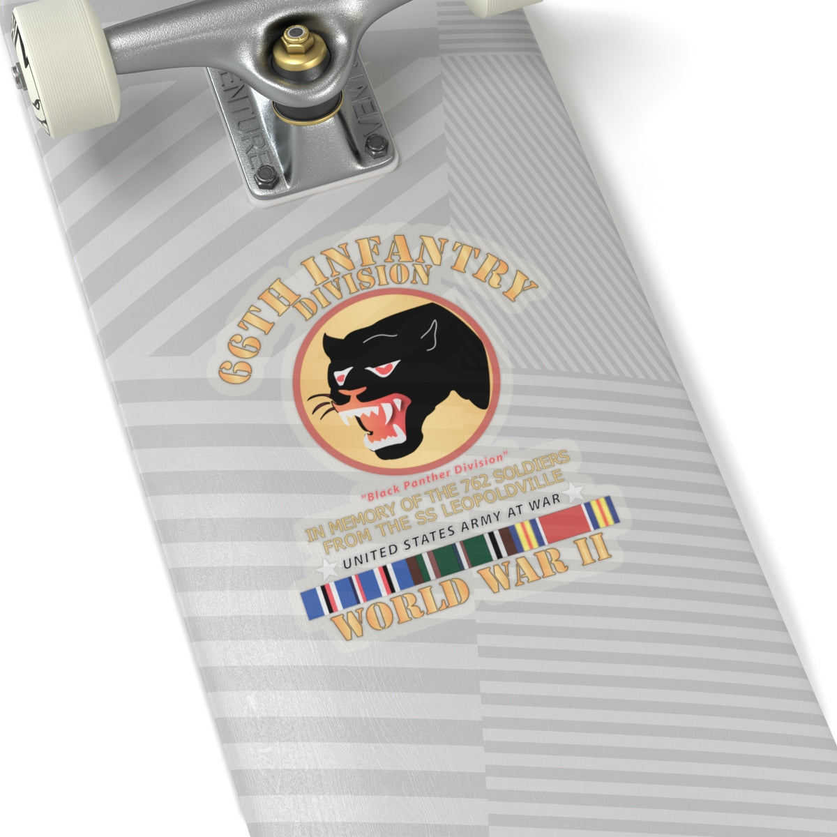 Kiss-Cut Stickers - 66th Infantry Div - Black Panther Div - WWII w SS Leopoldville w EU SVC