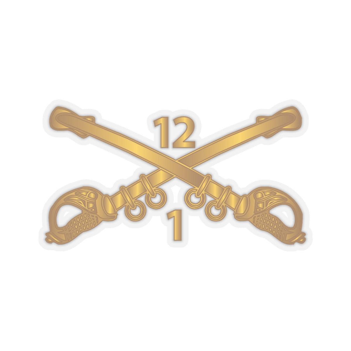 Kiss-Cut Stickers - 1st Battalion - 12th Cavalry Branch wo Txt