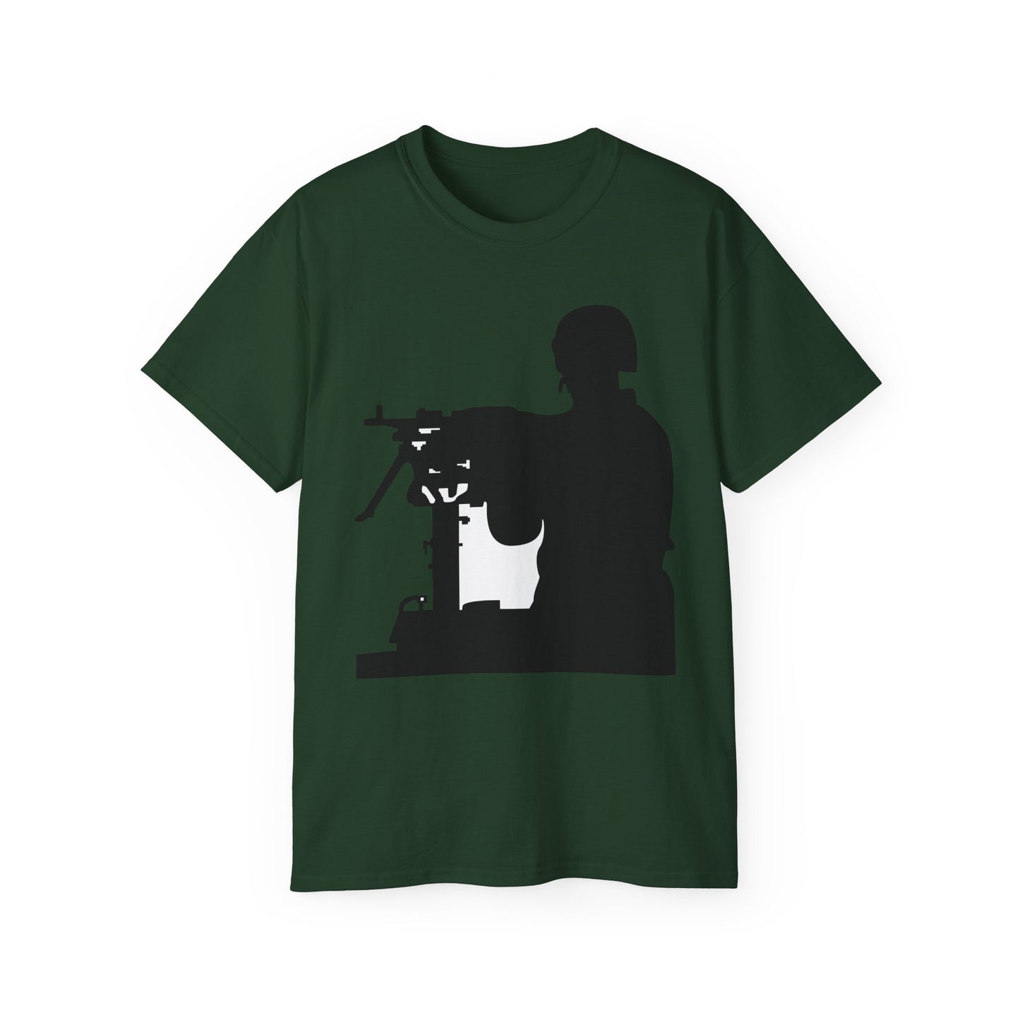 Unisex Ultra Cotton Tee - Army - Soldier - MG Vehicle Mounted - Silhouette X 300