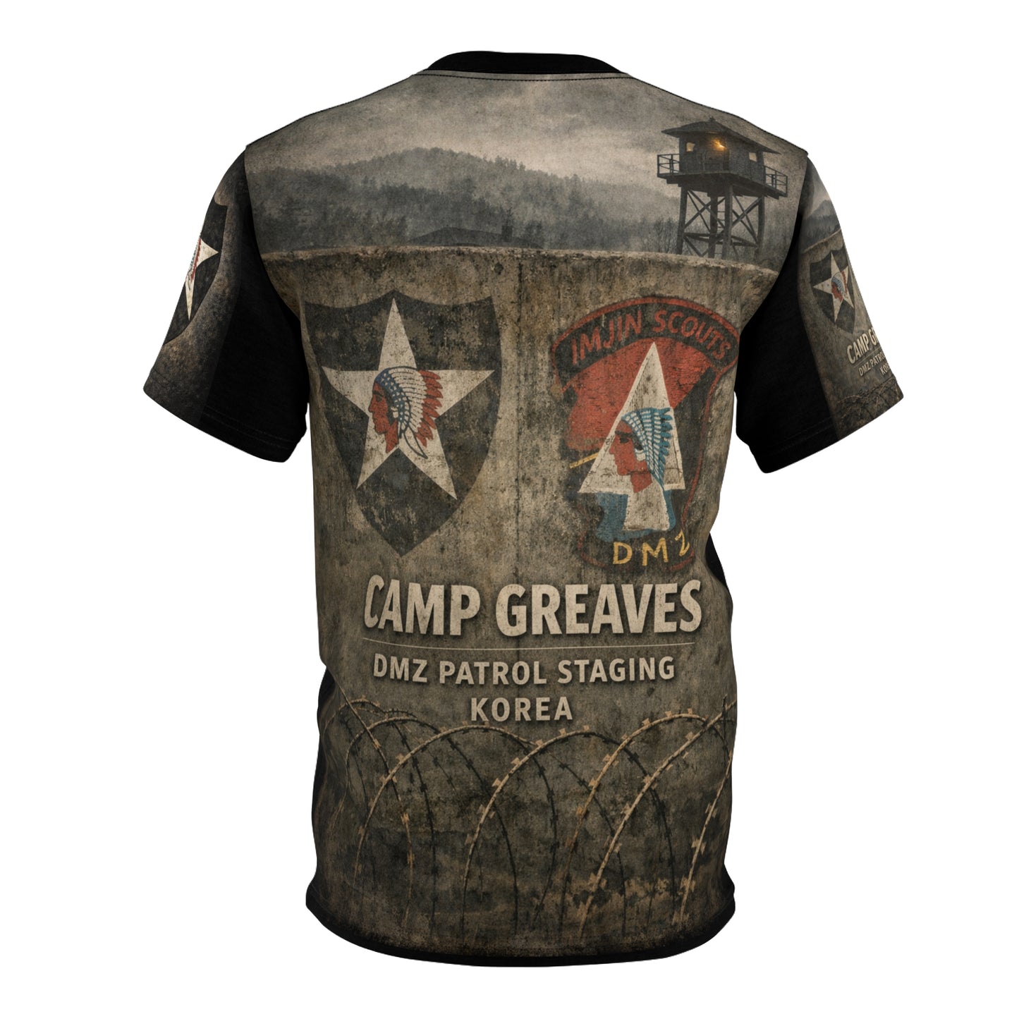 Camp Greaves Korea All-Over Print Tee — "Guarding the DMZ Border"