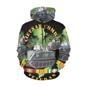 Men's All Over Print Hoodie (USA Size) (Model H13) - Vietnam Combat Vet - w APC