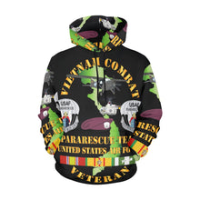 Load image into Gallery viewer, Men&#39;s All Over Print Hoodie (USA Size) (Model H13) - USAF - Vietnam Combat Veteran w Pararescue Huskie
