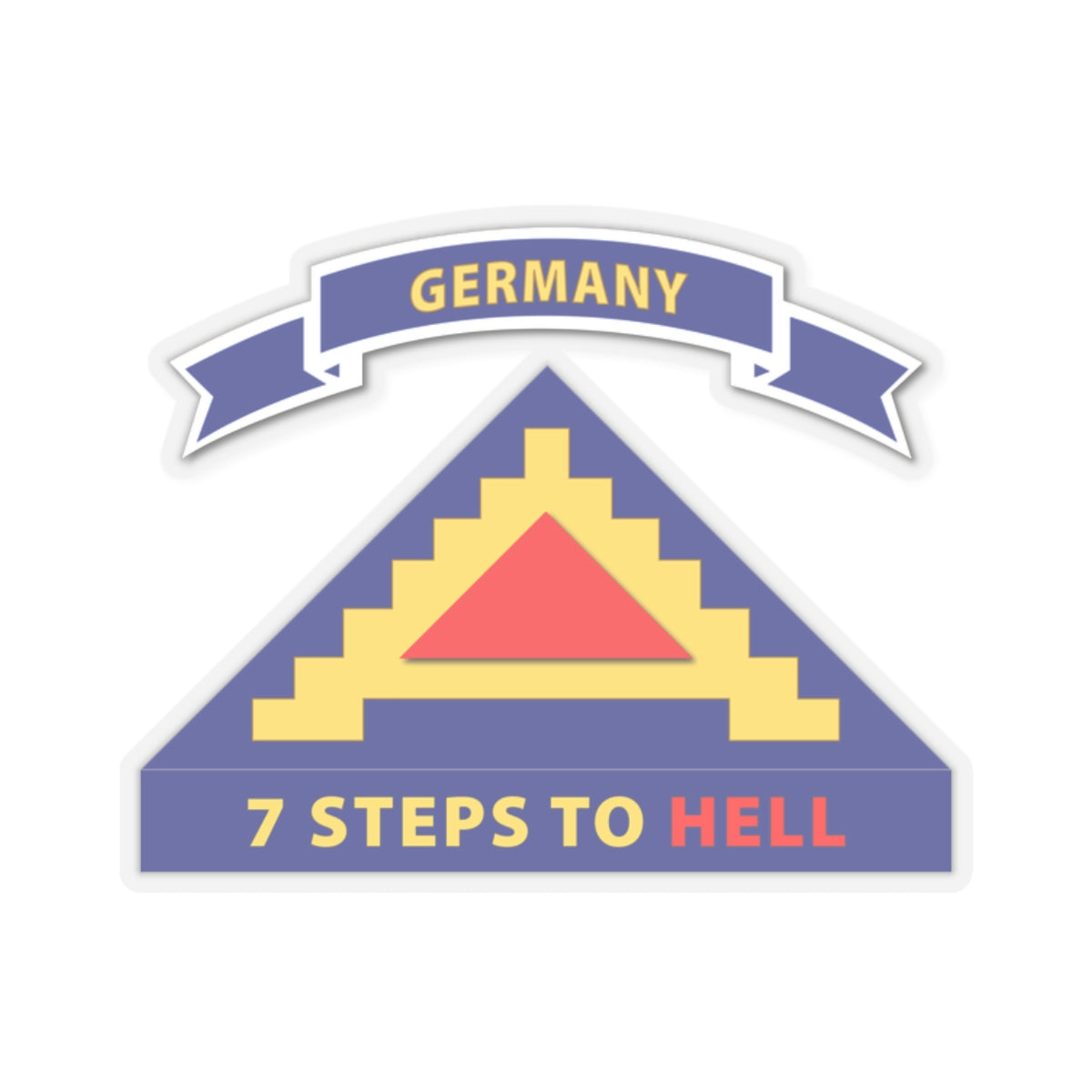 A kiss-Cut Stickers depicting the 7th United States Army, 7 Steps to Hell 
