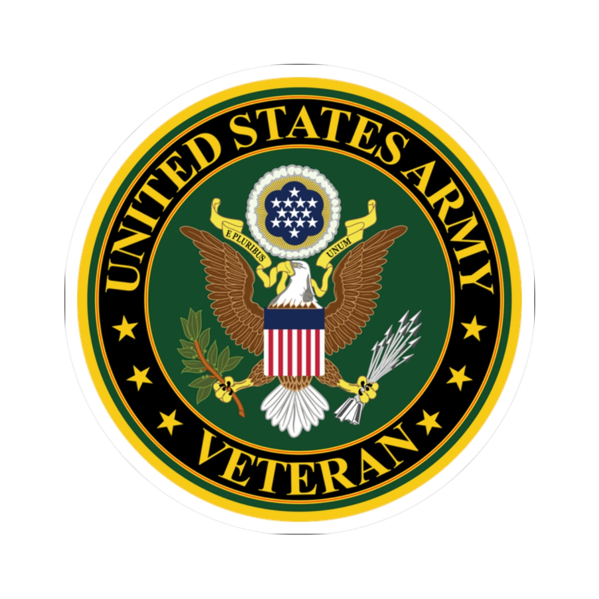 A kiss-Cut Stickers depicting the US Army Veteran