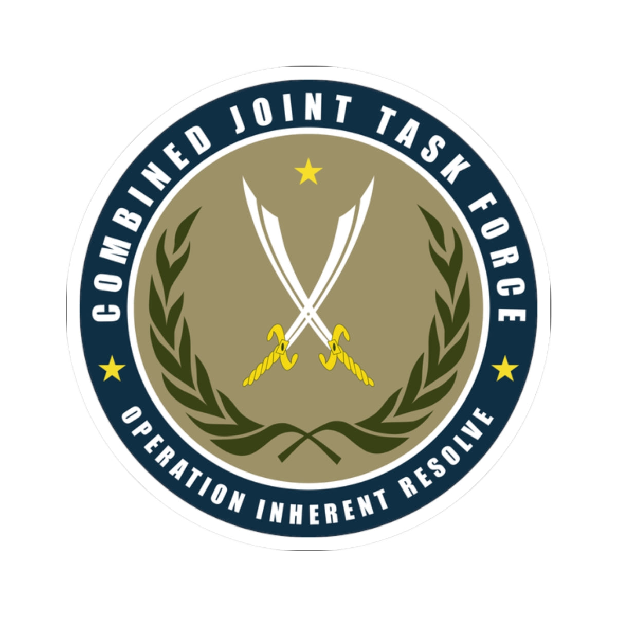 A kiss-Cut Stickers depicting the Joint Task Force, Operation Inherent Resolve