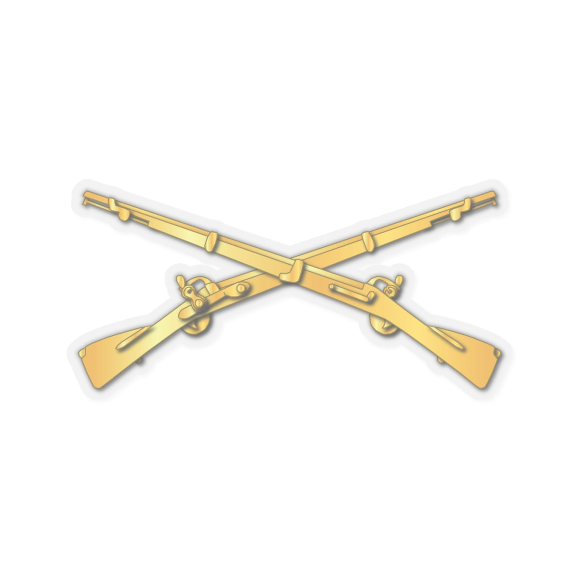A Kiss-Cut Stickers depicting the Infantry Branch Crossed Rifles