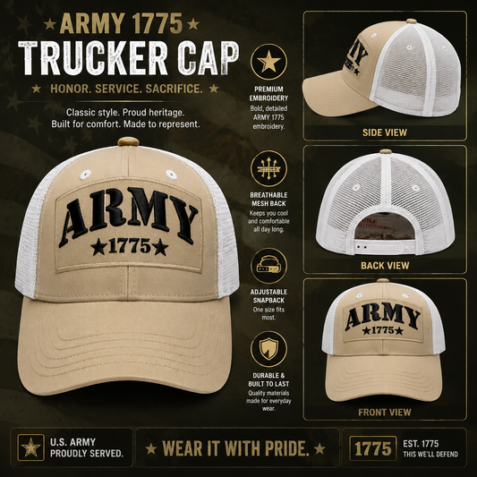 Trucker Cap - Army 1775 Embroidered cap