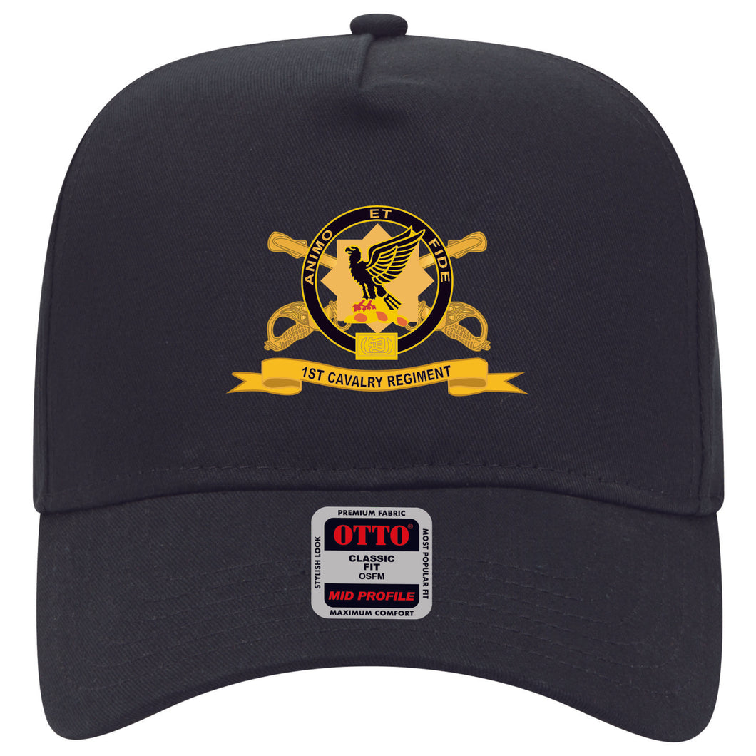 Baseball Cap - 1st Cavalry Regiment w Br - Ribbon