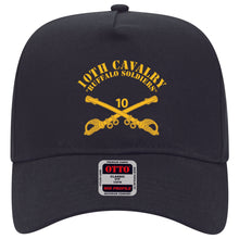 Load image into Gallery viewer, Baseball Cap - 10th Cav Regt - Buffalo Soldiers w Cav Br - Flat
