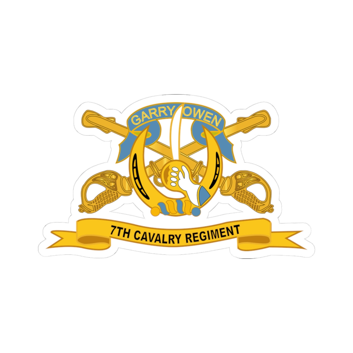 A kiss-Cut Stickers depicting the 7th Cavalry Regiment