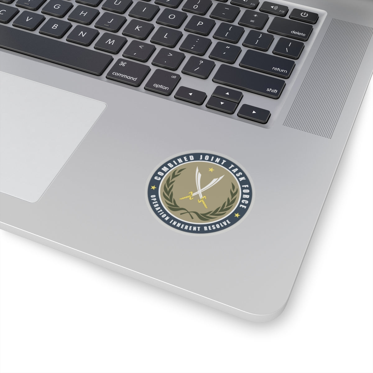 A kiss-Cut Stickers depicting the Joint Task Force, Operation Inherent Resolve