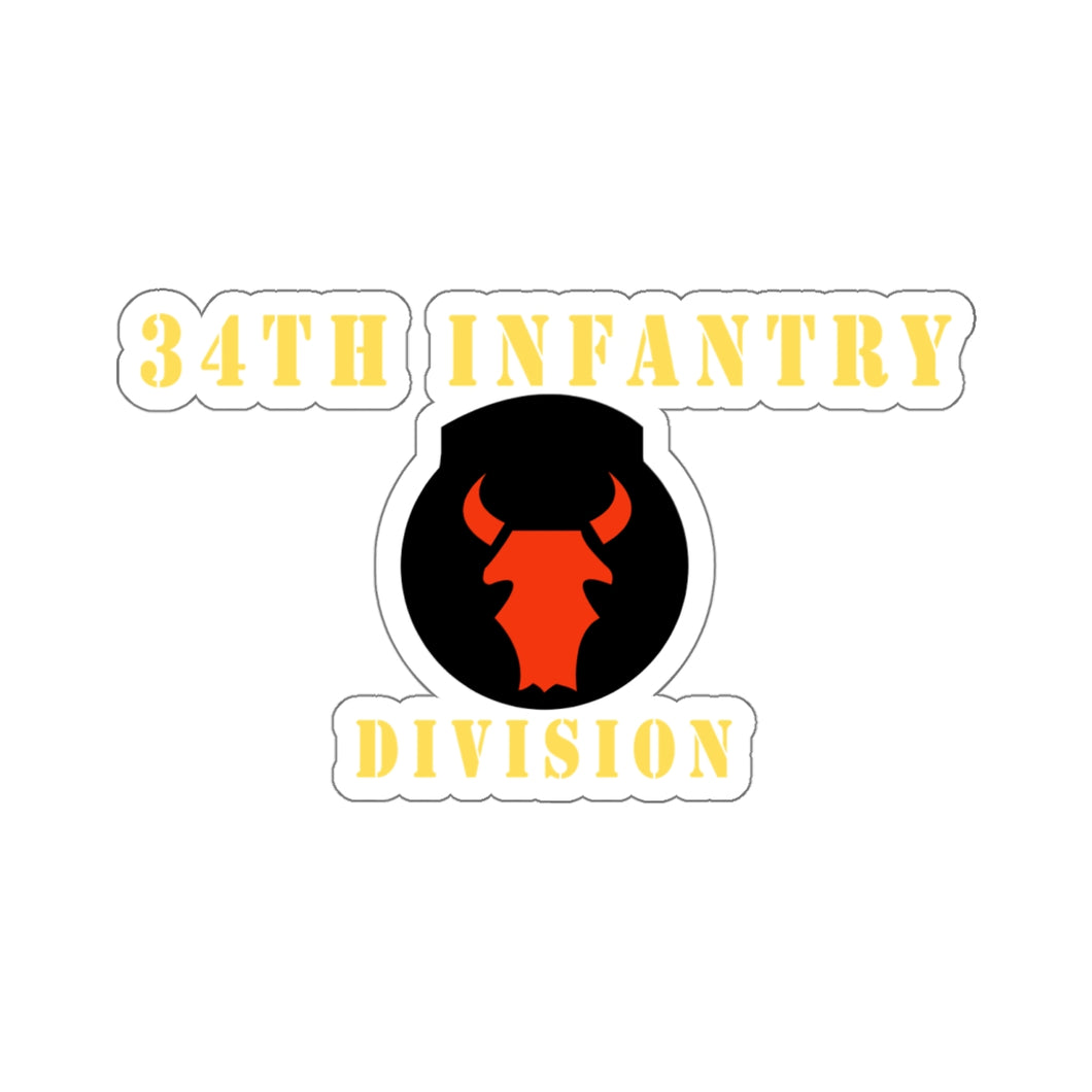 Kiss-Cut Stickers - Army - 34th Infantry Division X 300 - Hat