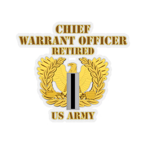 Kiss-Cut Stickers - Army - Emblem - Warrant Officer 5 - CW5 w Eagle - US Army - Retired - Flat  X 300 - Hat