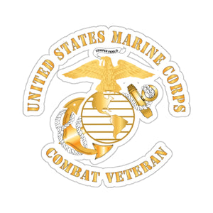 Kiss-Cut Stickers -  USMC - Combat Veteran X 300