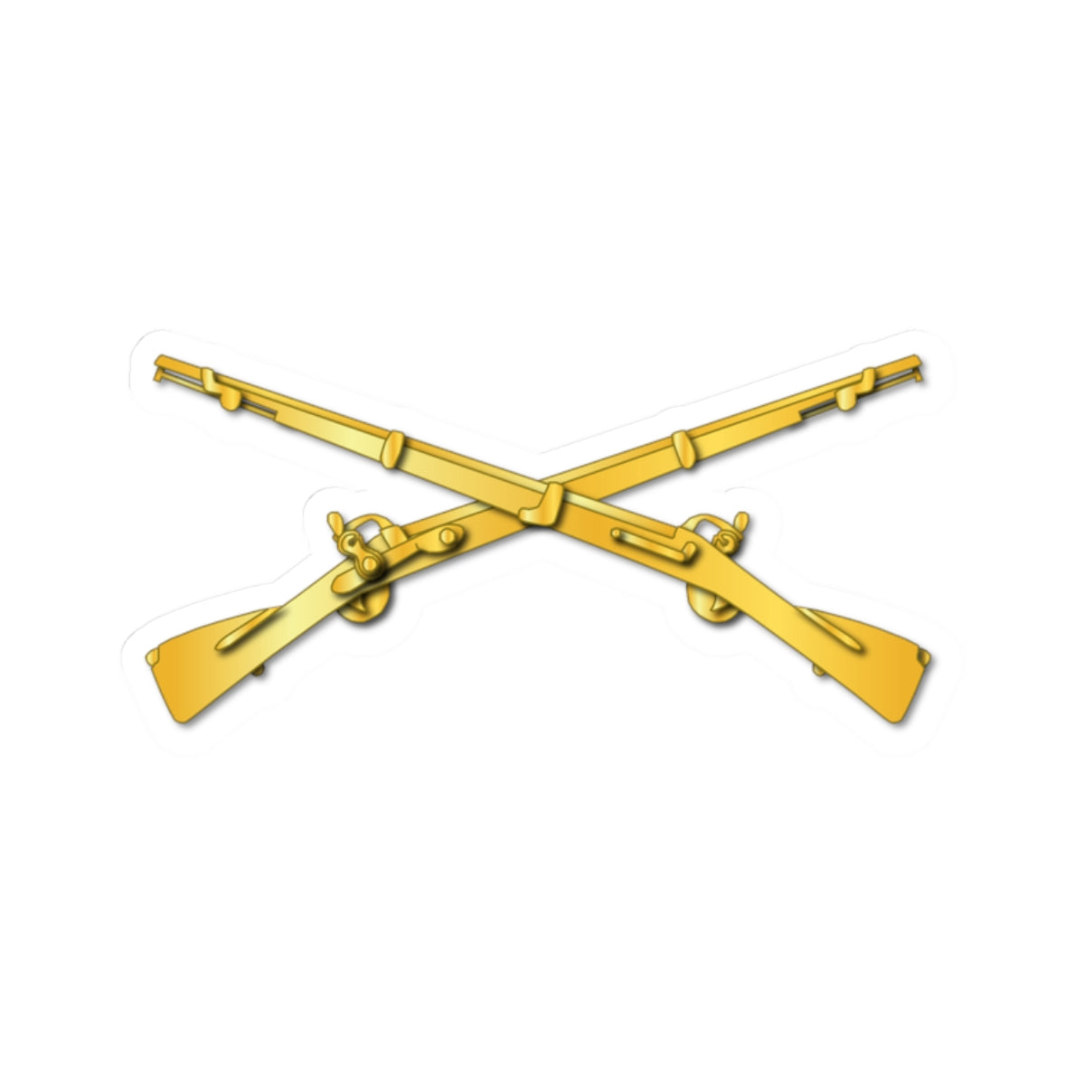 A Kiss-Cut Stickers depicting the Infantry Branch Crossed Rifles