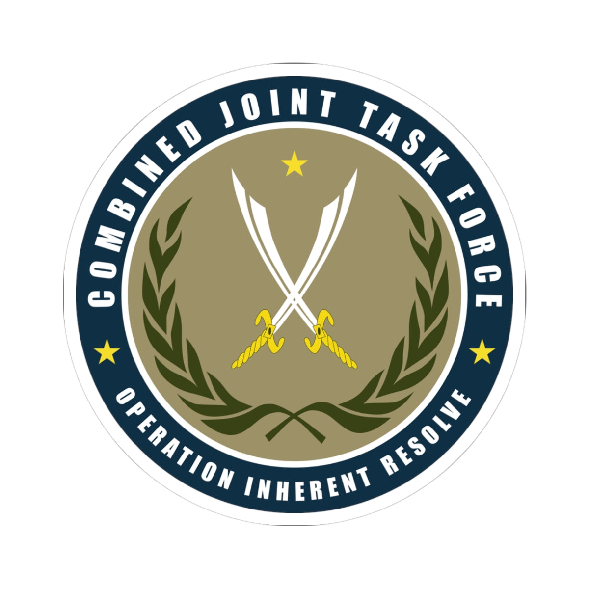 A kiss-Cut Stickers depicting the Joint Task Force, Operation Inherent Resolve