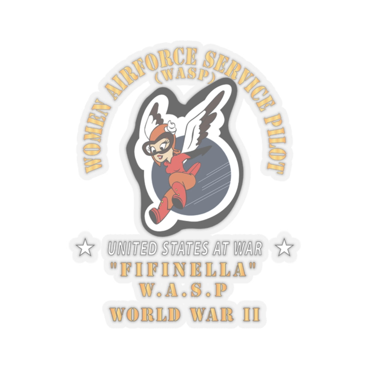 A kiss-Cut Stickers depicting the Women Airforce Service Pilots world war II