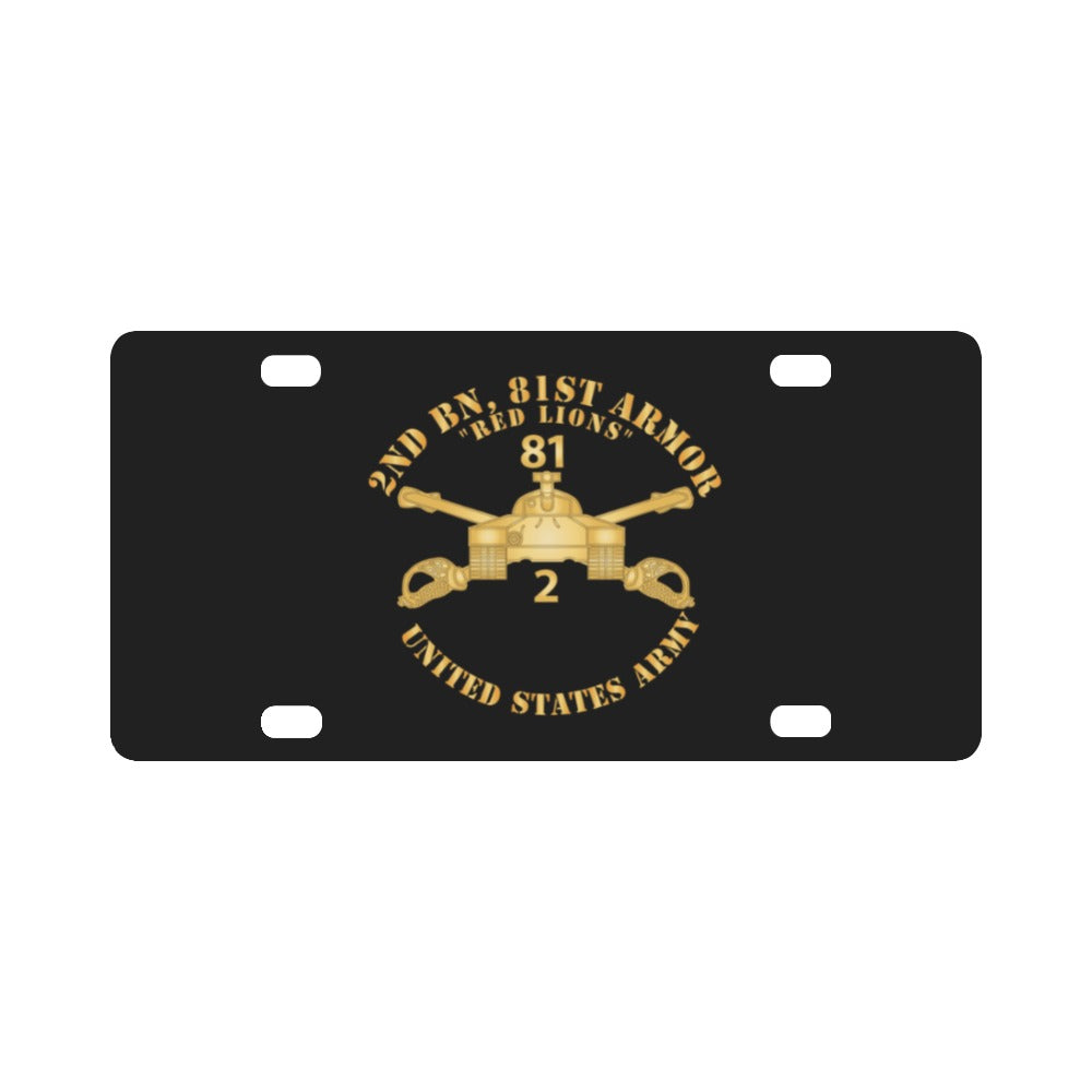 2nd Bn, 81st Armor - Red Knights- Armor Branch X 300 Classic License Plate