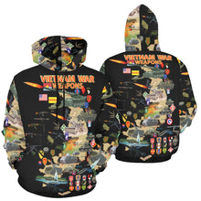 Load image into Gallery viewer, Men&#39;s All Over Print Hoodie (USA Size) (Model H13) - Map - Vietnam Units -with Wpns - Equipment
