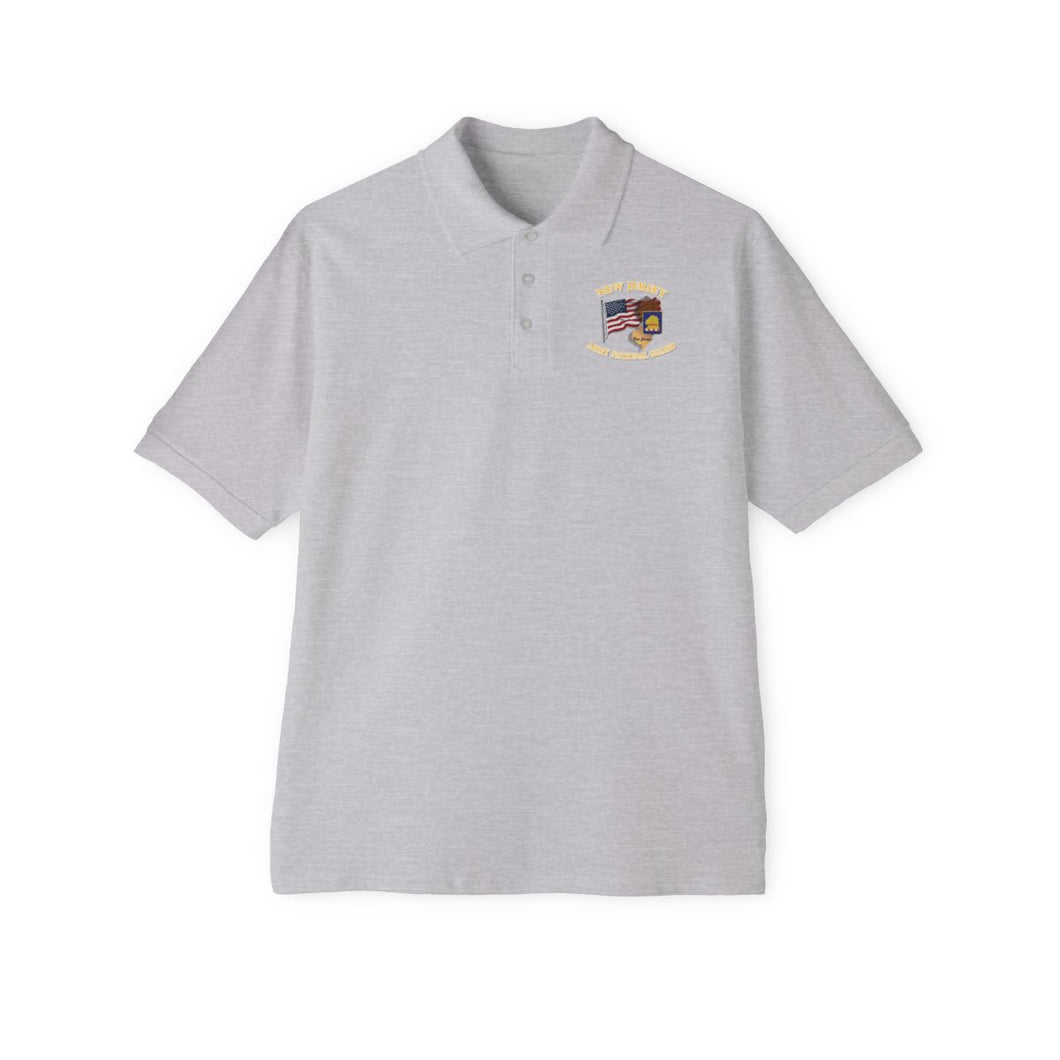 Men's Piqué Polo - ARNG - DUI- ARNG New Jersey w Flag