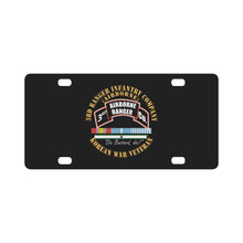 Load image into Gallery viewer, 3rd Ranger Infantry Company - Airborne - Korea w SVC Ribbons X 300 Classic License Plate
