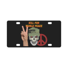 Load image into Gallery viewer, Army - Ranger Patrol Cap - Skull - Kill for World Peace w Flames Font X 300 Classic License Plate
