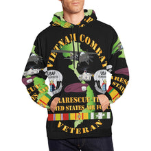 Load image into Gallery viewer, Men&#39;s All Over Print Hoodie (USA Size) (Model H13) - USAF - Vietnam Combat Veteran w Pararescue Huskie
